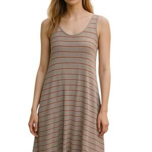 MNY Marc New York Performance Asymmetrical Striped Tank Sundress Size Large